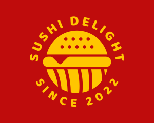 Sushi Burger Fast Food  logo design