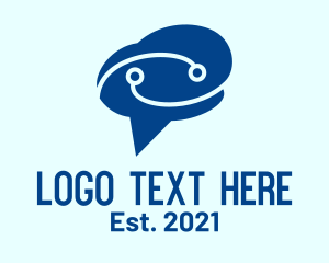 Mind - Tech Brain Chat logo design