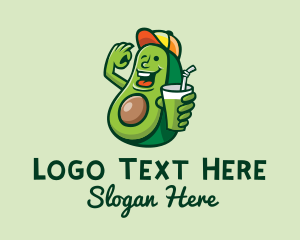 Smoothie - Avocado Green Smoothie Mascot logo design