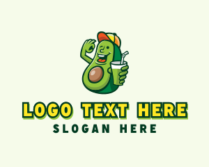 Alligator Pear - Avocado Fruit Smoothie logo design