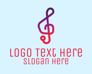 Musical - Simple G Clef Symbol logo design