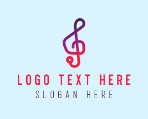 Simple G Clef Symbol logo design