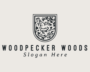 Woodpecker - Nature Woodpecker Bird Forest logo design