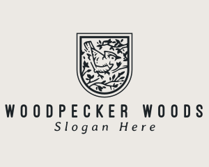 Nature Woodpecker Bird Forest logo design