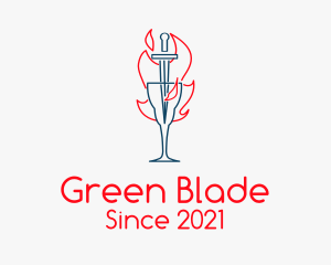 Flaming Cup Blade  logo design