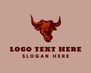 Western - Wild Bull Horns logo design