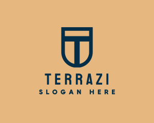 Modern Shield Letter T  logo design