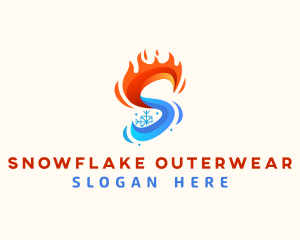 Fire Snowflake Letter S logo design