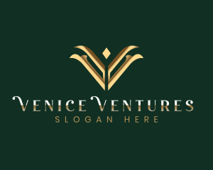 Luxury Accounting Letter V logo design