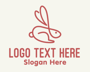 Monoline - Red Bunny Monoline logo design