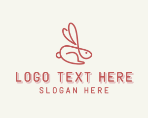 Monoline - Bunny Pet Rabbit logo design