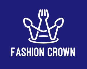 Minimalist Utensil Crown  logo design