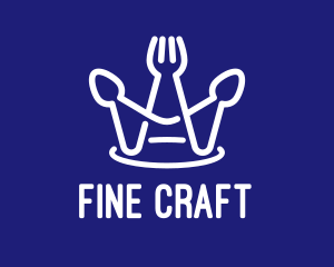 Minimalist Utensil Crown  logo design