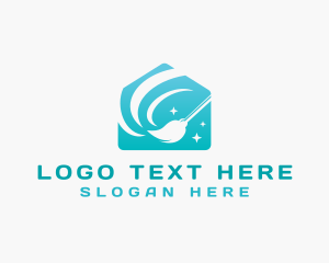 House - Home Cleaning Mop logo design