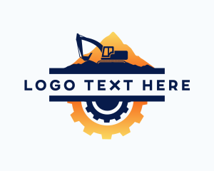 Land Developer - Mountain Excavator Cog logo design