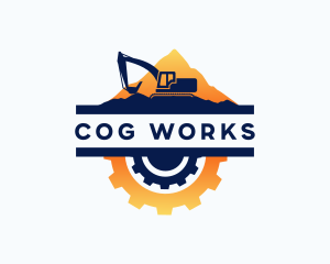 Mountain Excavator Cog logo design