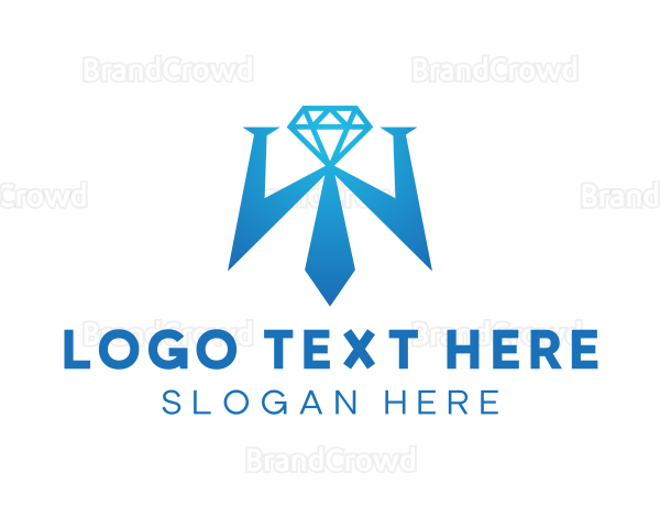 Diamond Tie Letter W Logo