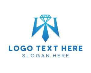 Diamond Tie Letter W Logo
