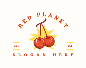 Red Cherry Fruit logo design