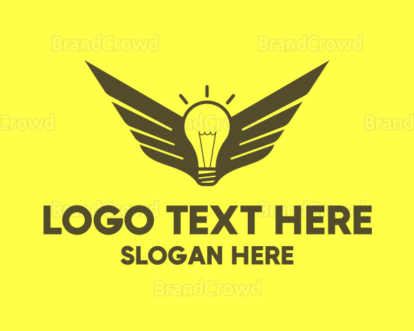 Smart Light Bulb Wings Logo