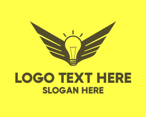 Innovation - Smart Light Bulb Wings logo design