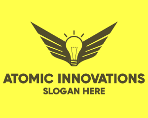 Smart Light Bulb Wings logo design