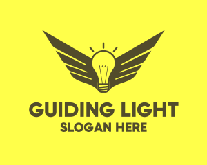 Smart Light Bulb Wings logo design