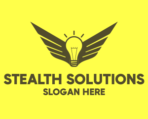 Smart Light Bulb Wings logo design