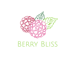 Raspberry - Fruit Berry Flower logo design