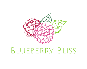 Blueberry - Fruit Berry Flower logo design