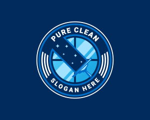 Sanitation Cleaning Squeegee logo design