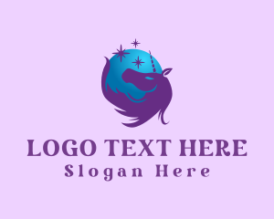 Mythical - Unicorn Moon Star logo design