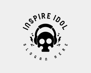 Idol - Rockstar Skull Headset logo design