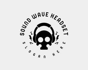 Headset - Rockstar Skull Headset logo design