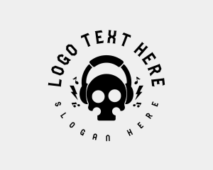 Headphone - Rockstar Skull Headset logo design