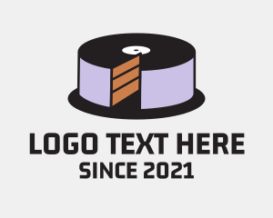 Music Lounge - Disc Layered Cake Slice logo design