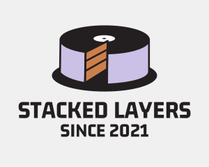 Disc Layered Cake Slice logo design