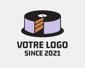 Cake Decorating - Disc Layered Cake Slice logo design