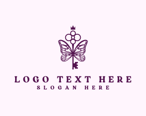 Locksmith - Locksmith Butterfly Key logo design