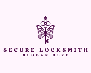 Locksmith - Locksmith Butterfly Key logo design