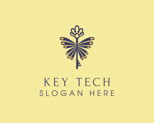 Majestic Butterfly Key logo design