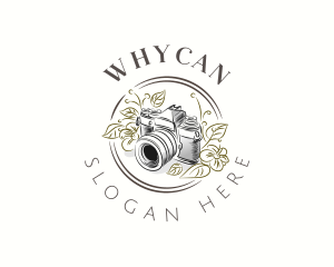 Vlogging - Floral Camera Photographer logo design