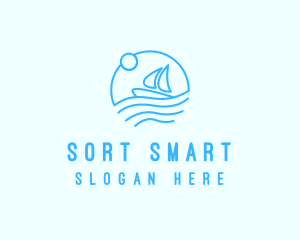 Sea Boat Sailing logo design