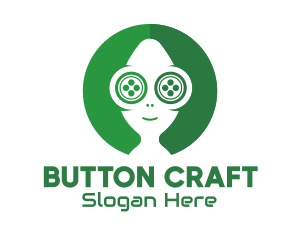 Button - Green Button Alien logo design