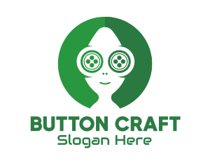 Green Button Alien logo design