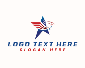 Flag - Star American Eagle logo design