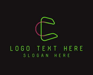 Letter C - Futuristic Tech App logo design