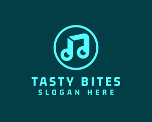 Playlist - Music Note Badge logo design
