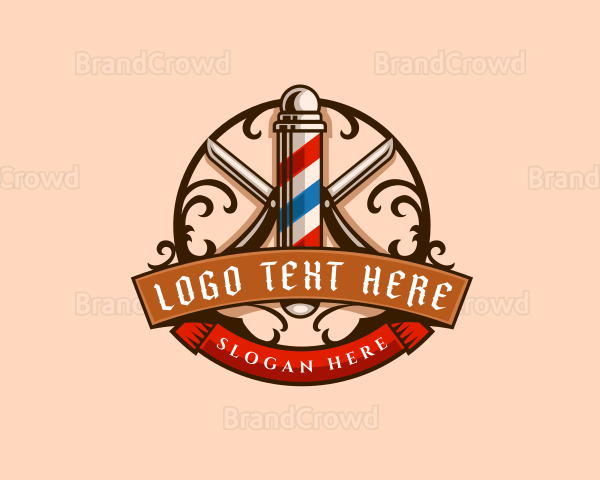 Grooming Razor Barbershop Logo