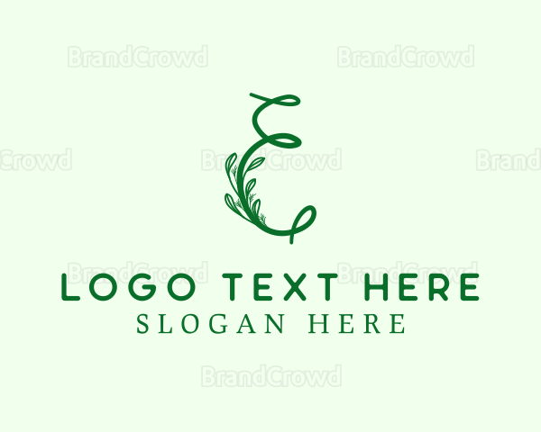 Natural Elegant Letter E Logo